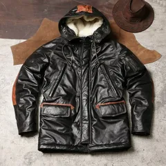 《全新未使用》ヴィンテージ A2 空軍フライトジャケット 羊皮ボア一体 本革コート 秋冬保温 フライトジャケット（K）