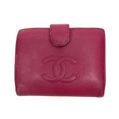 CHANEL 二つ折り財布 ピンク キャビアスキン - メルカリ