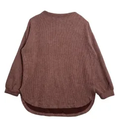 ANY FAM ブラウン オーバーサイズ ニット スウェット F ポリ ブレンド