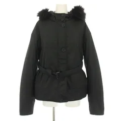 【中古】Sマックスマーラ 中綿ジャケット ブルゾン フード フェイクファー ベルト 42 黒 94860289 レディース Sマックスマーラ 'S Max Mara 中綿ジャケット ブルゾン アウター