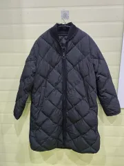 ダイア キルティング ダウンジャケット ロング丈 ブラック