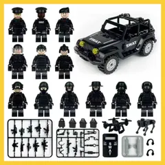 LEGO 互換 レゴ SWAT ジープ 大量武器 ミニフィグ12体セット