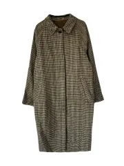 GU ジーユー ウール チェックパターン ステンカラーコート