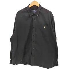 ポロバイラルフローレン Polo by RALPH LAUREN REGENT CLASSIC FIT ポニー 刺繍 L/S ボタンダウン ブラック シャツ メンズ import：XL 