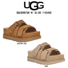 (SALE)UGG(アグ)レディース ゴールデンスター ハイ スライド サンダル スリッパ スエード ベルト ストラップ 厚底 調節可能 W GOLDENSTAR HI SLIDE 1155458