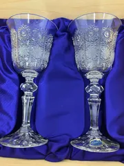 レッド・クリスタル・ガラス / ボヘミア・グラス / ワイングラス / 2脚セット / Bohemia Lead Crystal Glass