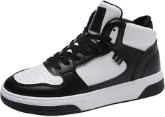 CedarEight(シダーエイト) レディース ハイカットスニーカー かわいい おしゃれ ツートンカラー レースアップ カジュアル スポーティー (ブラック,  24.5 cm)