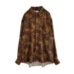 old　デザインシャツ　レーヨン　総柄　バロック　80ｓ　90ｓ　ヴィンテージ　レトロ