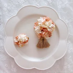 【24時間以内発送】七五三　髪飾り　ピンク　ゴールド　ベージュ　キッズヘアクリップ  タッセル　お揃い