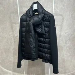 MONCLER モンクレールダウンニットマフラージャケット黒ブラックM