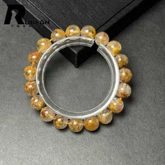 【限定一点】綺麗 EU製 ★ROBEAN・ガーデンフラワータイチンルチル★ブレスレット パワーストーン 天然石 綺麗 金運 お守り プレゼント 9.8-10.5mm M1204170