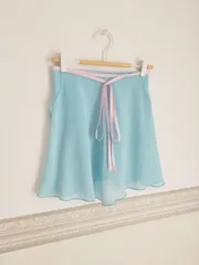 ライトブルー×ピンクパープル　バレエ巻きスカート