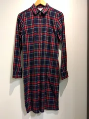 M19 ブルックスブラザーズ　ワンピース　チェック柄　シャツワンピース　レッドフリース　カジュアル