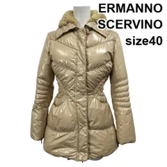 ■ エルマンノシェルヴィーノ ERMANNO SCERVINO ダウンジャケット アウター コート 長袖 ファー ベージュ ダウン 40 L レディース S5Y169のサムネイル