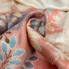 付下げ 刺繍 相良刺繍 杢目絞り 裄65 紋無し 正絹 着物 MK-1988