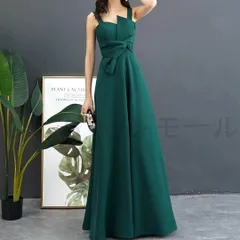 リボンの様なオシャレなデザイン シンプルなイブニングドレス