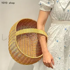 新しい未使用 PP模擬ラタンバスケット、手編みストレージバスケット、果物や野菜のストレージバスケット、ショッピングバスケット、キッチ