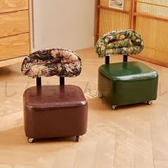 椅子 ヴィンテージスタイル 高品質 固体木製小さな低いす 簡単な動き パルリ 柔らかいクッション 快適な背もたれ ドアの靴交換用椅子 家庭