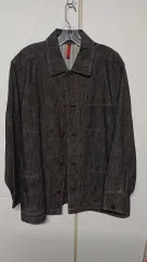 日本 L ブラックデニム デニムジャケット ワークジャケット シャツジャケット ヴィンテージ