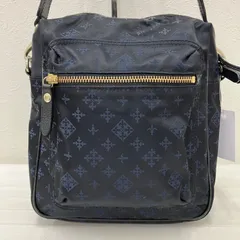 7191　russet　ラシット　ショルダーバッグ　 斜めがけ　紐調節可能　モノグラム　 総柄　ネイビー　ブラック　紺　黒　 ナイロン　レディース