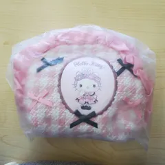【新品】ハローキティ ポーチ 夢リボン 千鳥柄 フリル サンリオ ハートメイク　345172