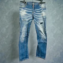 DSQUARED2　ディースクエアード skater jean　ストレッチデニムパンツ　メンズ　クラッシュ加工　S74LB0764　48