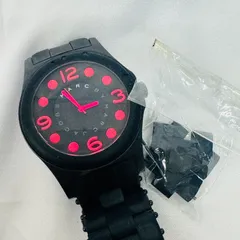 S【ジャンク品】MARC BY MARC JACOBS マークバイマークジェイコブス 腕時計 MBM 2529 ブラック マット コマ付き