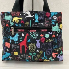 7150　良品　 LeSportsac　レスポートサック　 トートバッグ　肩掛け　リバーシブル　 無地<!-利用不可文字-!>アニマル柄　動物　総柄　 ナイロン　軽量　レディース