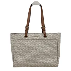 RD3 MICHAEL KORS マイケルコース トートバッグ シグネチャー A4 MK 総柄 ロゴ ホワイト×ブラウン