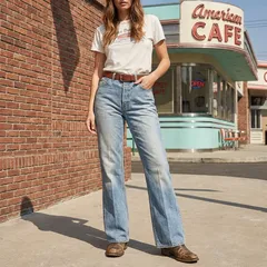 【Miss Lee】（ミス リー）ブーツカットデニム／カジュアル／アメカジ