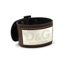 949 DOLCE＆GABBANA D&G レザー ブレス バングル ブラウン - メルカリ