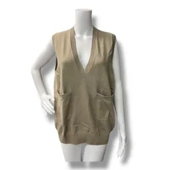 参考上代26400円 未使用品 BATONER 23SS Cotton knit Vest コットンニットベスト ジレ バトナー BN-23SL-012 ベージュ 1 1047A1のサムネイル