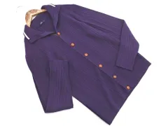 SHIPS シップス ウール100% リブ カーディガン 紫 ◇■ レディース