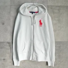 【NEW YEAR SALE 30%オフ 1/4(Sun)までの限定セール】ポロ ラルフローレン ビッグポニーロゴ フルジップ パーカー ホワイト レディース