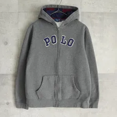 【NEW YEAR SALE 20%オフ 1/4(Sun)までの限定セール】ポロ ラルフローレン フェルトロゴ フルジップ パーカー グレー