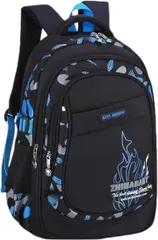 Ken R リュック キッズ 男の子 小学生 子供 女の子 防水 リュックサック おしゃれ キッズバッグ A4 大容量 (ブラック　x　ブルー,  小)