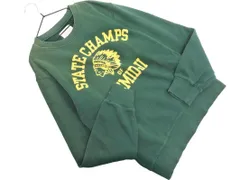 Champion チャンピオン トレーナー プリント スウェット sizeM/緑 ◇■ レディース