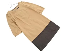UNTITLED アンタイトル ウール混 Iライン ワンピース size2/ベージュxブラウン ◇■ レディース