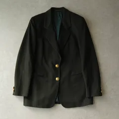 バーバリー ヴィンテージ シングル 金ボタン ウール テーラードジャケット ダークグリーン メンズ