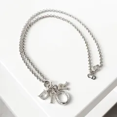 クリスチャン ディオール Diorロゴ チェーン ネックレス シルバー