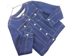NATURAL BEAUTY BASIC ナチュラルビューティーベーシック デニム ストレッチ ノーカラー ジャケット sizeL/青 ◇■ レディース
