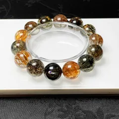 天然美品★【40Aゴールドスーパーセブン】★パワーストーン ブレスレット 天然石 原石 綺麗 お守り 15.8-16.4mm ZB9816