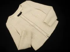 UNTITLED アンタイトル ウール混 ツイード ノーカラー ジャケット size2/オフホワイト ◇■ レディース
