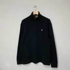 ポロラルフローレン ハーフジップアップ スウェット ヴィンテージ ブラック L