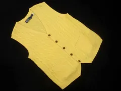 POLO RALPH LAUREN ポロ ラルフローレン カシミヤ混 ケーブル編み ニット ベスト sizeS/黄 ◇■ メンズ