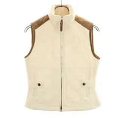 RALPH LAUREN ラルフローレン キルティング 中綿ベスト M アイボリー レディース 古着