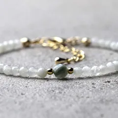 ミャンマー産本翡翠 5mm / 3mm ラウンドカット 天然石アクセサリー 5月の誕生石 お守り パワーストーン ブレスレット　- suzukaze22