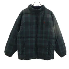 Polo by Ralph Lauren ポロバイラルフローレン チェック柄 ダウンジャケット 170 ネイビー系 キッズ 古着