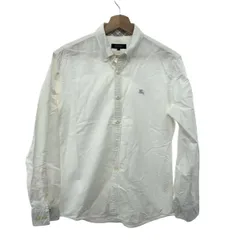 BURBERRY BLACK LABEL バーバリーブラックレーベル 長袖ボタンダウンシャツ サイズ:2 ホースロゴ刺繍    ホワイト メンズ / 240001175932