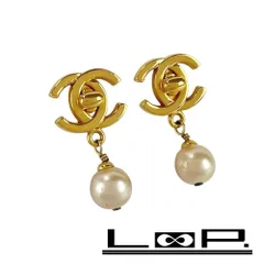シャネル ■美品■ ココマーク ターンロック フェイクパール イヤリング アクセサリー ゴールド GP 97P【496837】12